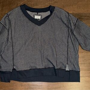 American Eagle Big Hug V neck waffle navy sweatshirt